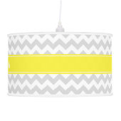 Lt Gray Wht Chevron Yellow Name Monogram Ceiling Lamp (Right)