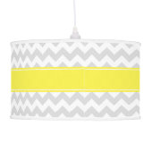 Lt Gray Wht Chevron Yellow Name Monogram Ceiling Lamp (Back)