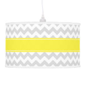 Lt Gray Wht Chevron Yellow Name Monogram Ceiling Lamp (Left)