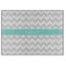 Lt Gray Wht Chevron ZigZag Aqua Name Monogram