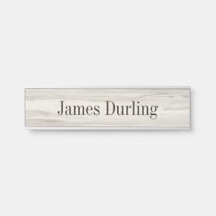 Lt. Gray Wood Grain Effect Desk Hanging Nameplate