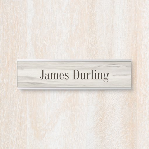 Lt. Gray Wood Grain Effect Desk Hanging Nameplate | Zazzle