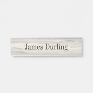 Lt. Gray Wood Grain Effect Desk Hanging Nameplate