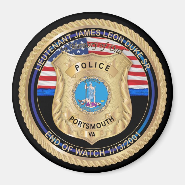 Lt. James Duke Sr Magnet (Front)