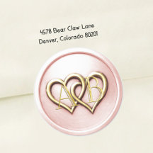 Lt Pink Two Hearts Gold Monogram Wedding 2