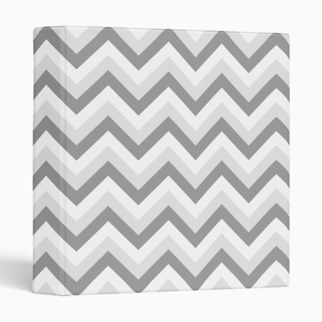 Lt Two Grey White Chervron ZigZag Binder (Front/Spine)