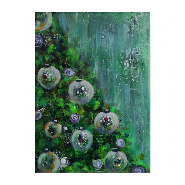 Ltd Edition Original Christmas Tree Painting Luxe  Acrylic Print (Front)