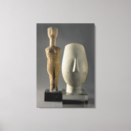 (Lto R) Figurine with crossed arms, Cycladic; head Canvas Print