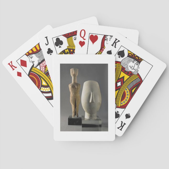 (Lto R) Figurine with crossed arms, Cycladic; head Poker Cards (Back)