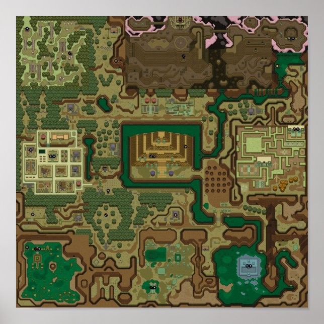 LttP Dark World Map Poster (Front)