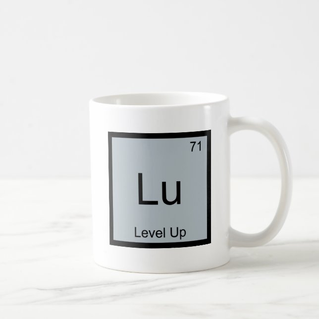 Lu - Level Up Funny Chemistry Element Symbol Tee Coffee Mug (Right)
