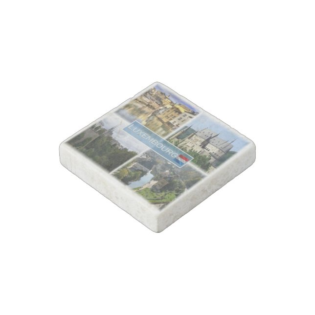 LU Luxembourg - Alzette - Vianden Castle - Stone Magnet (Angled)