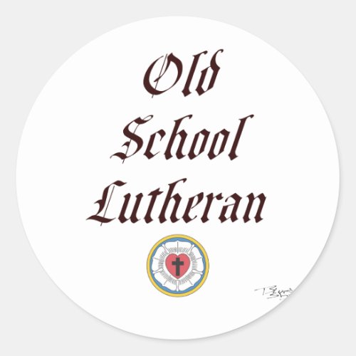 Lu_Old School Lutheran color Classic Round Sticker