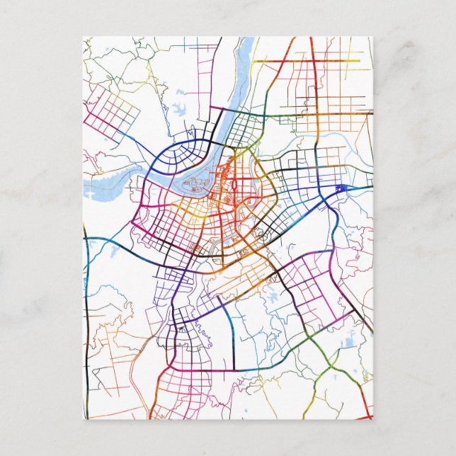  Lu'An China City Map Postcard (Front)