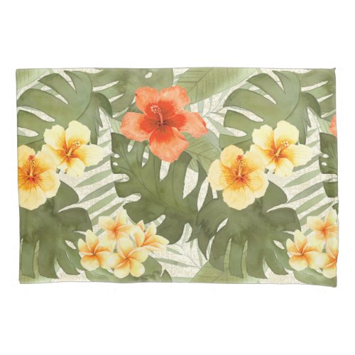 Luana Watercolor Tropical Dusty Floral Reversible  Pillow Case