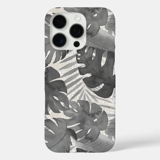 Luana Watercolor Tropical Neutral Leaves Case-Mate iPhone Case (Back)