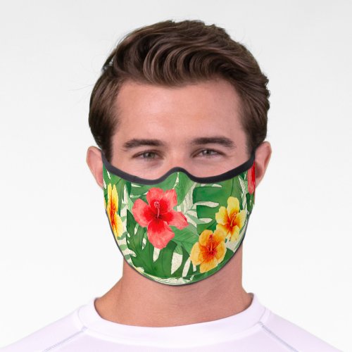 Luana Watercolor Tropical Vivid Floral Premium Face Mask