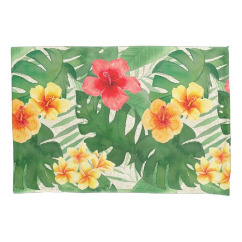 Luana Watercolor Tropical Vivid Floral Reversible Pillow Case