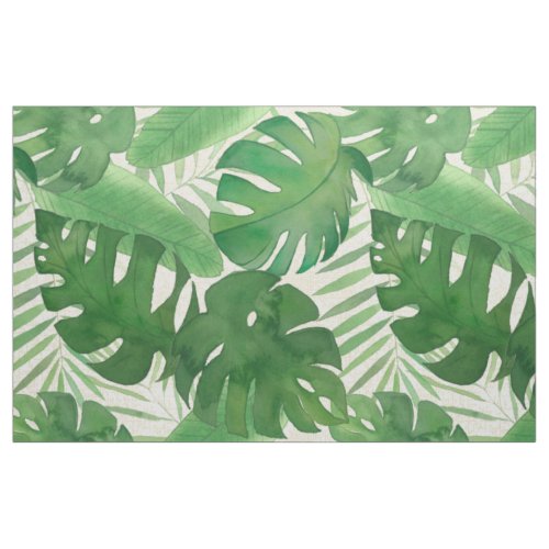 Luana Watercolor Tropical Vivid Leaves Fabric