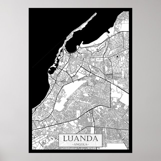 Luanda Angola Map Poster (Front)