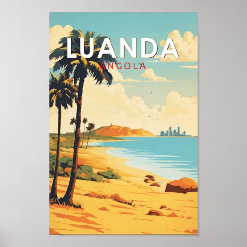 Luanda Angola Travel Art Vintage Poster