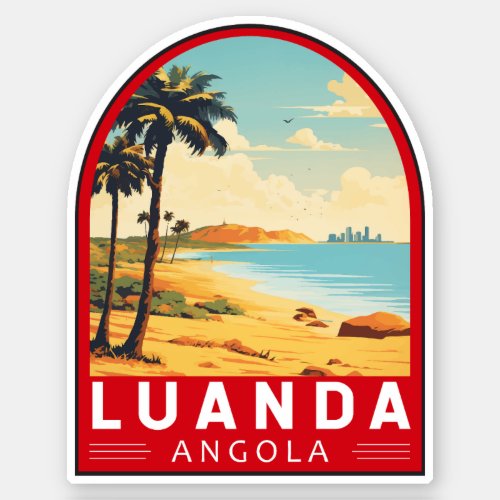 Luanda Angola Travel Art Vintage Sticker