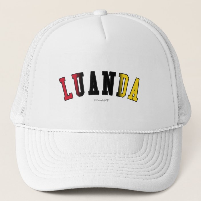 Luanda in Angola National Flag Colors Hat