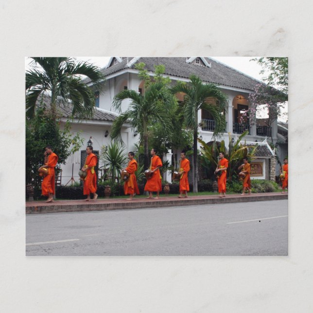 luang alms procession postcard (Front)