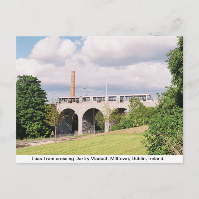 Luas Tram, Dartry Viaduct, Milltown Dublin Postcard (Front)