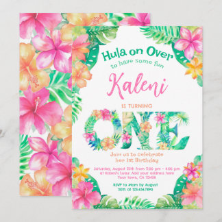 Luau 1st Birthday Invitation