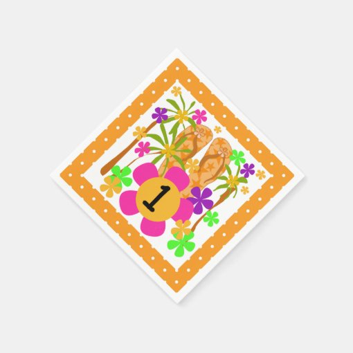 Luau 1st Birthday Paper Napkins Zazzle