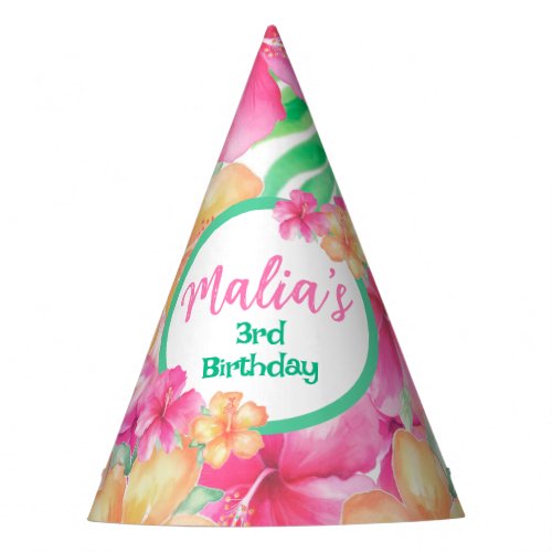 Luau 3rd Birthday Party Hat