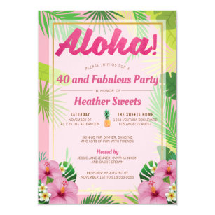 Hawaiian 40th Birthday Invitations | Zazzle