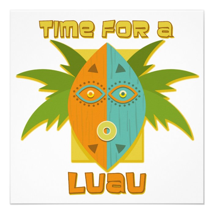 Luau 4 Party Invitations