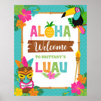 Luau Aloha Hawaiian Tropical Birthday Welcome