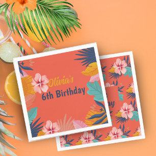 Luau aloha summer tropical Birthday Napkins