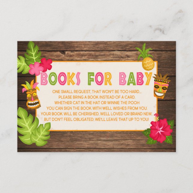 Luau Baby Shower Book Insert (Front)
