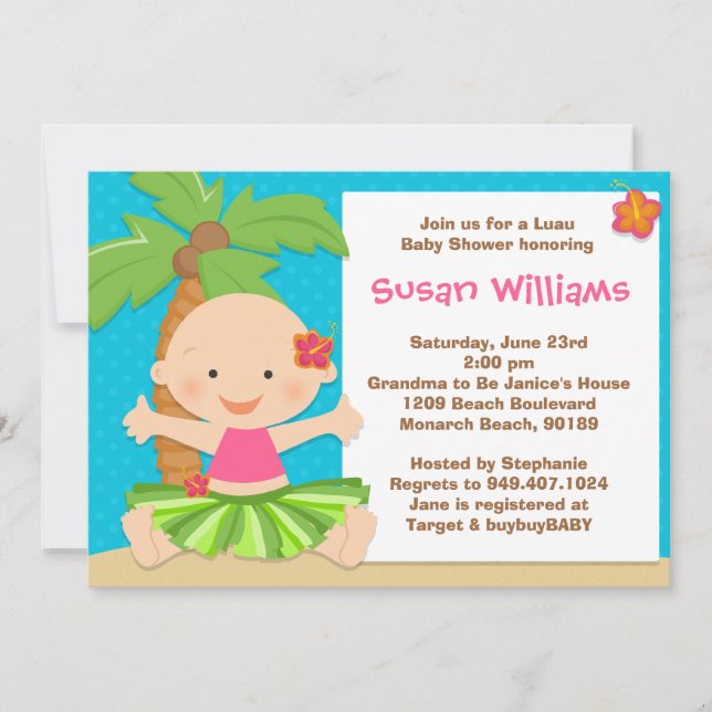 Luau Baby Shower Invitation (Front)