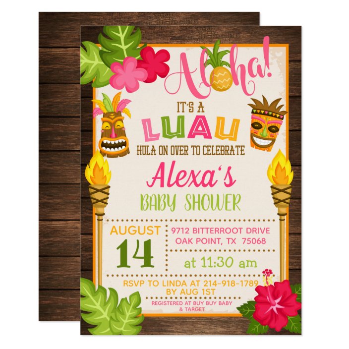 luau baby shower invitations