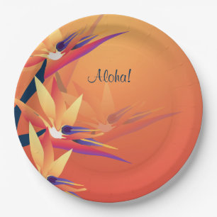 Luau Bird-of-Paradise Hawaiian Tropical Party 9in Paper Plates