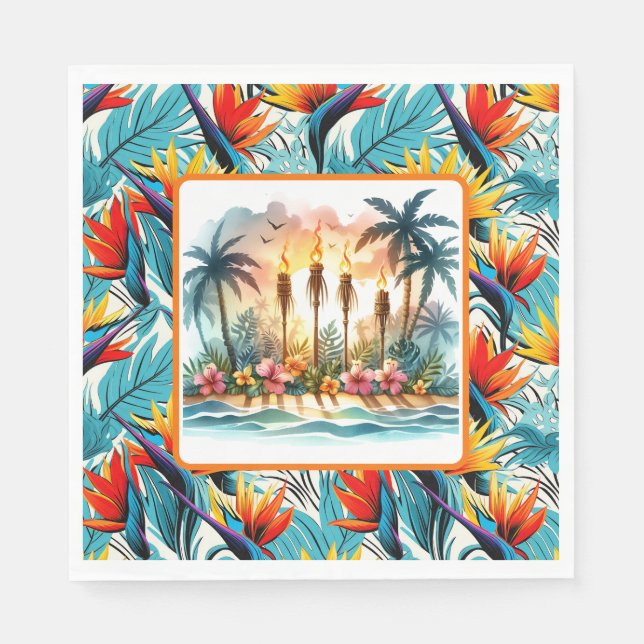 Luau Bird Of Paradise  Napkins (Front)