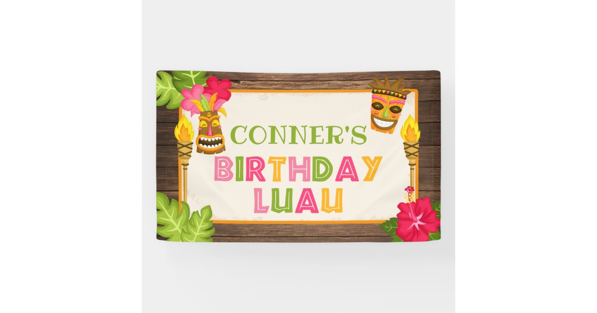 Luau Birthday Banner | Zazzle