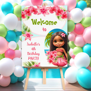Luau Birthday Hawaiian Tropical Beach Welcome Foam Board