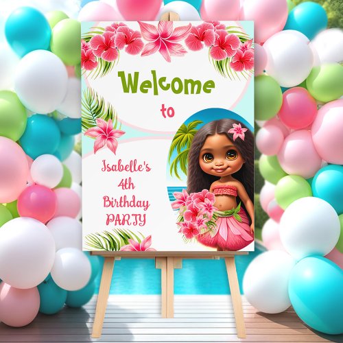 Luau Birthday Hawaiian Tropical Beach Welcome Foam Board