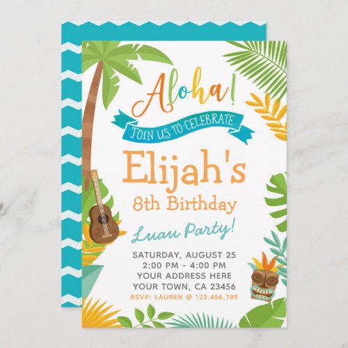 Luau Birthday Invitation