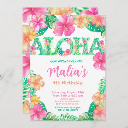 Luau Birthday Invitation