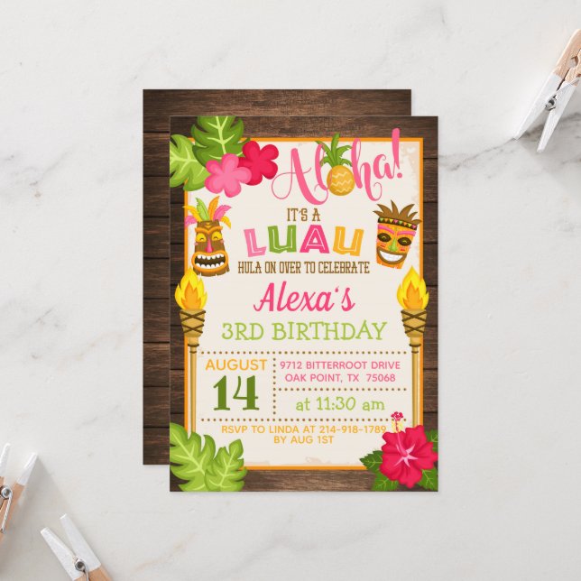 Luau Birthday Invitation