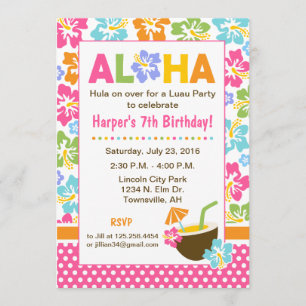 Luau Birthday Invitation