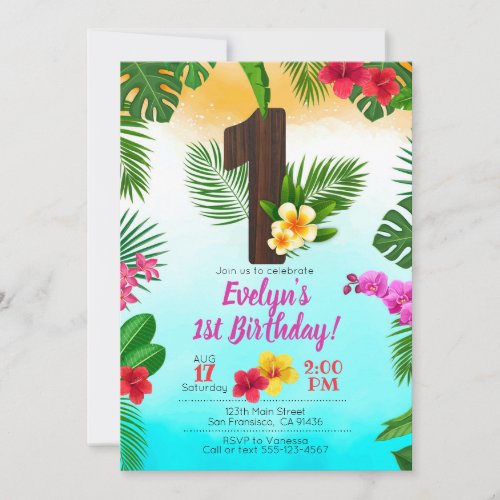 Luau Birthday Invitation Luau Party 1st Birthday