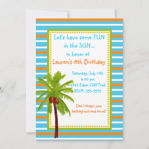 Luau Birthday Invitations